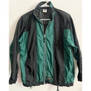 Nike • Vintage Kids Black and Green Jacket Windbreaker